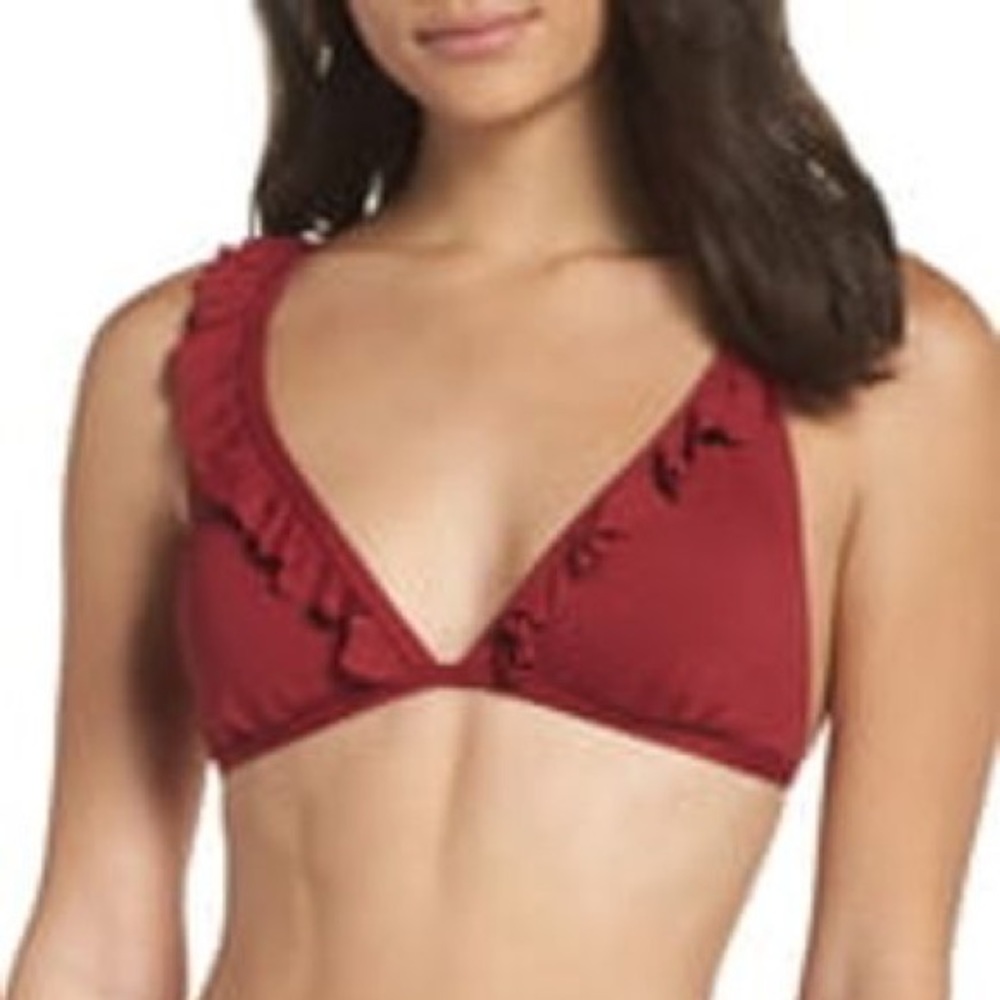 Chelsea28 Ruffle Triangle Cross Back Bikini Top - Picture 9 of 9